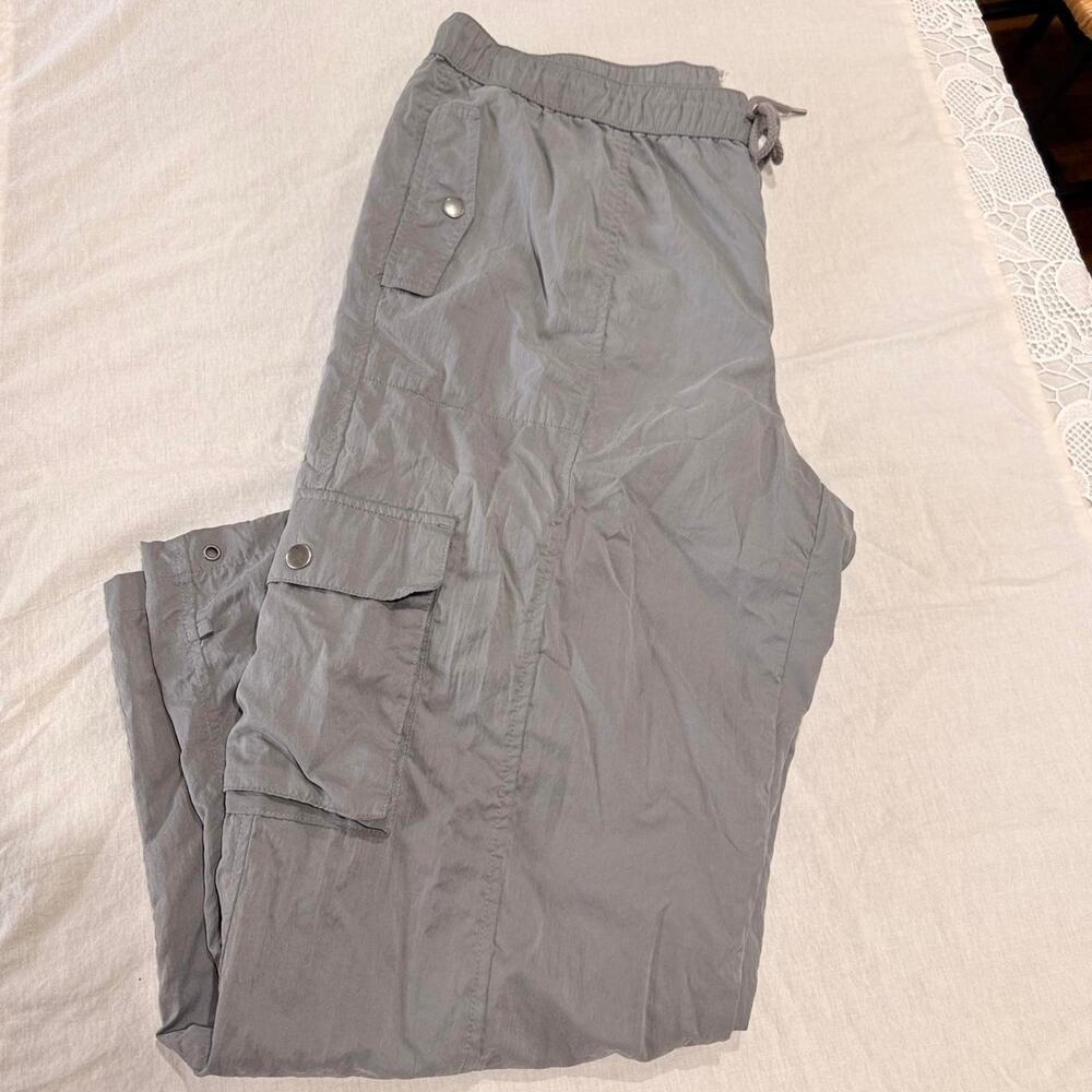 Lightweight Grey Wide Leg Cargo Pants XL